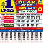 dear lottery 4pm result today